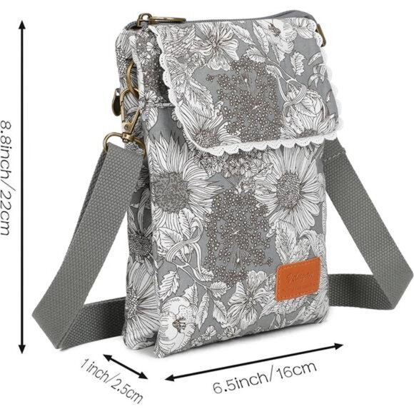 Small Crossbody Phone Purse Cellphone Wallet Red Circle - Picture 2 of 6